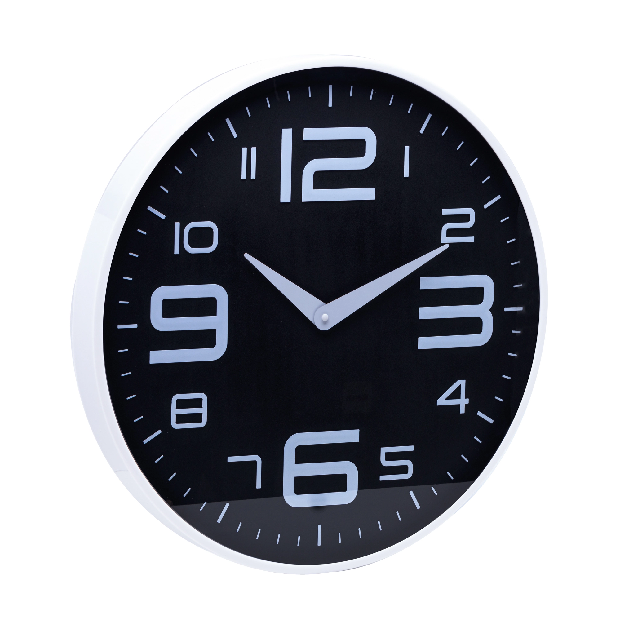 Relogio Parede Plastico Preto Branco 25x4cm 2747 Lyor