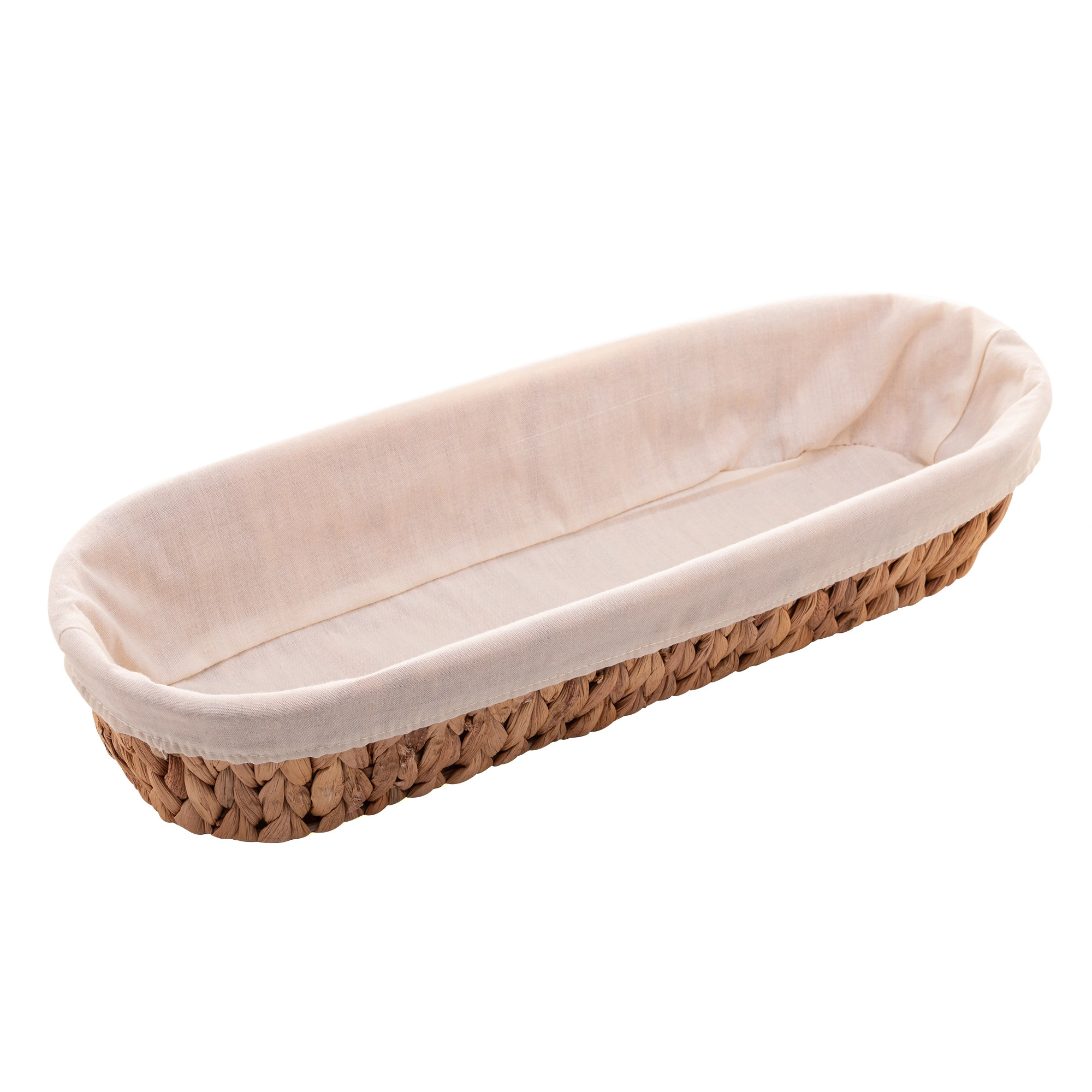 Cesta Oval Fibra Natural Forro Tecido 35x25x8cm 2765 Lyor