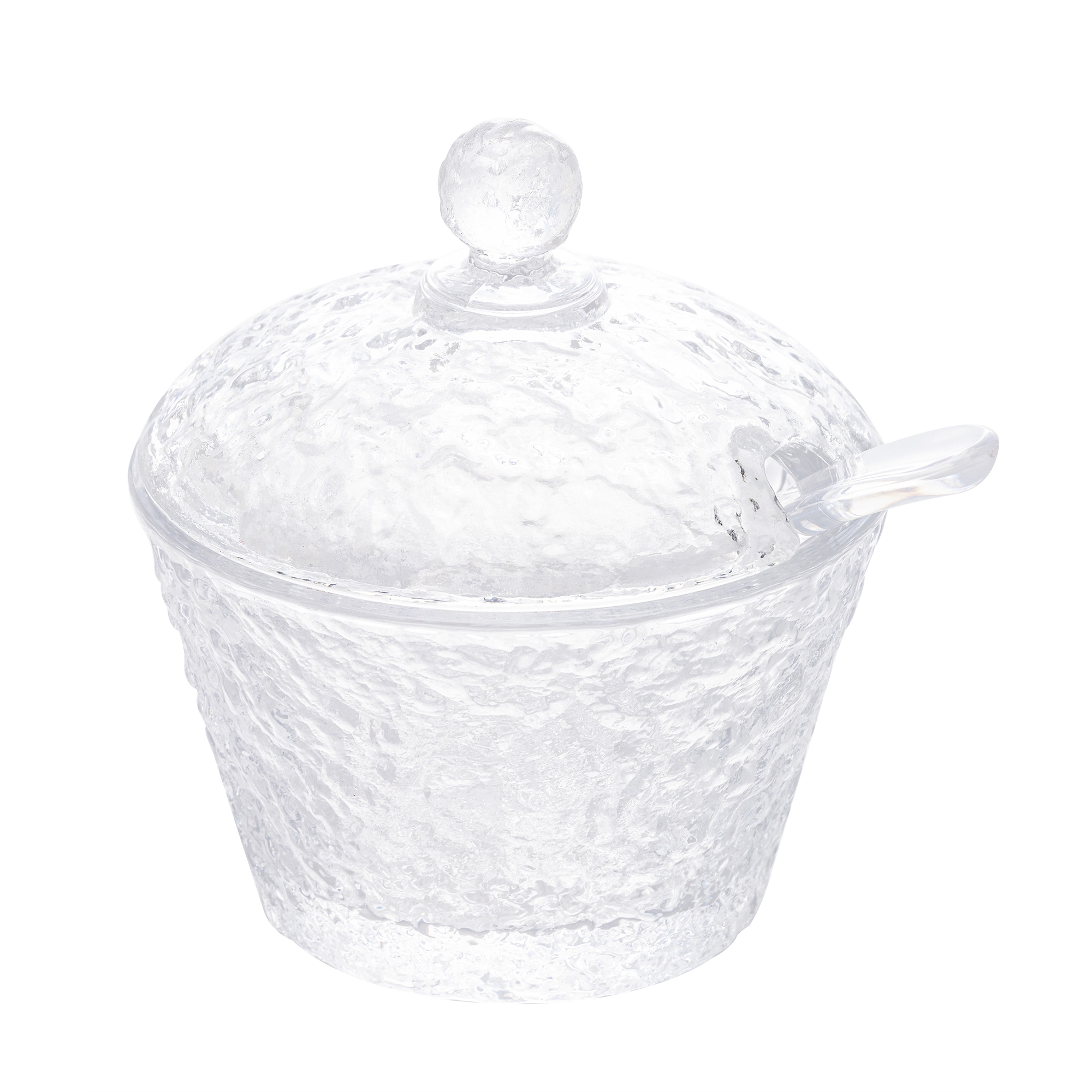 Acucareiro Cristal Martelado Colher Tampa Petra 10cm 2777 Lyor