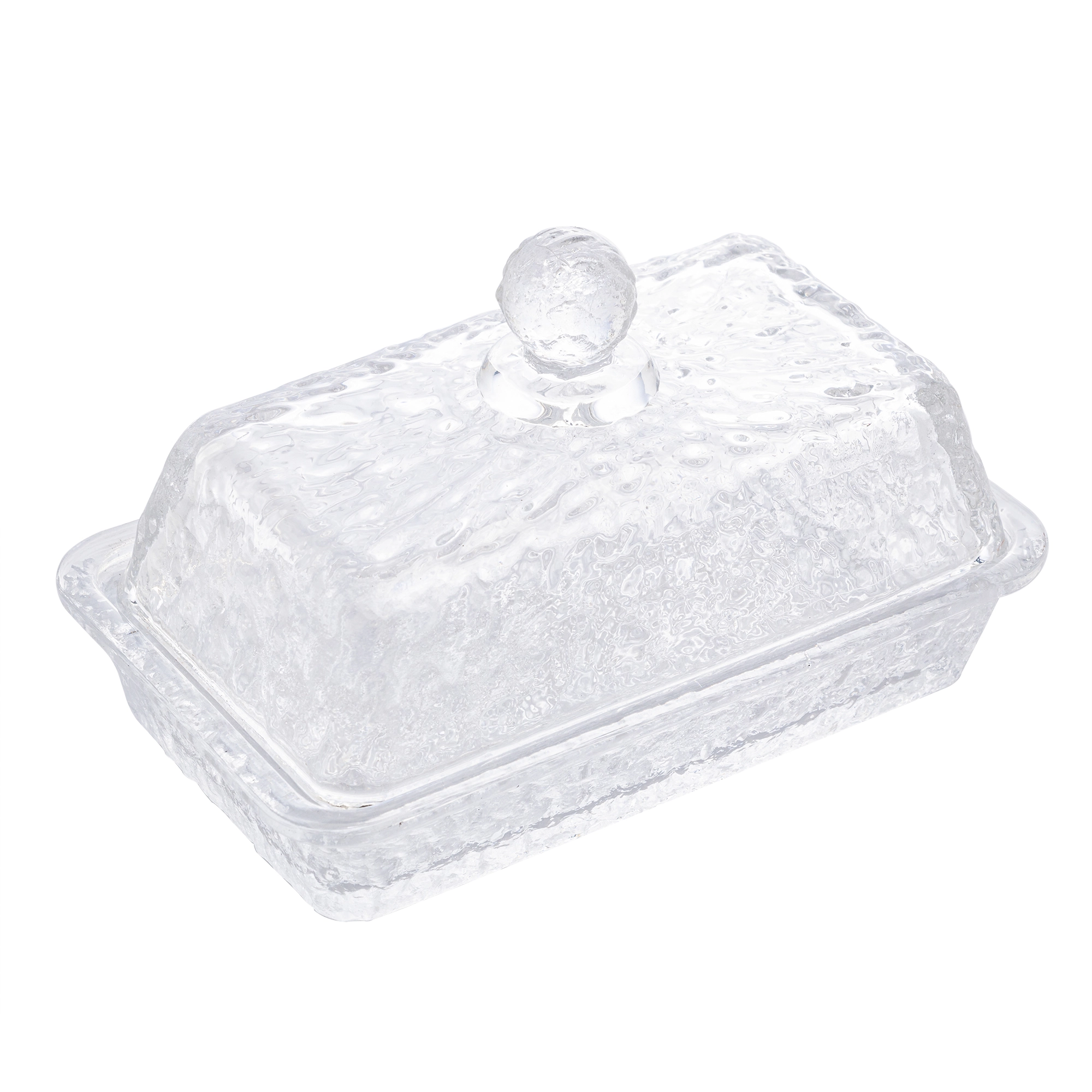 Manteigueira Cristal Martelado Tampa Petra 17x10.5x10cm 2779 Lyor