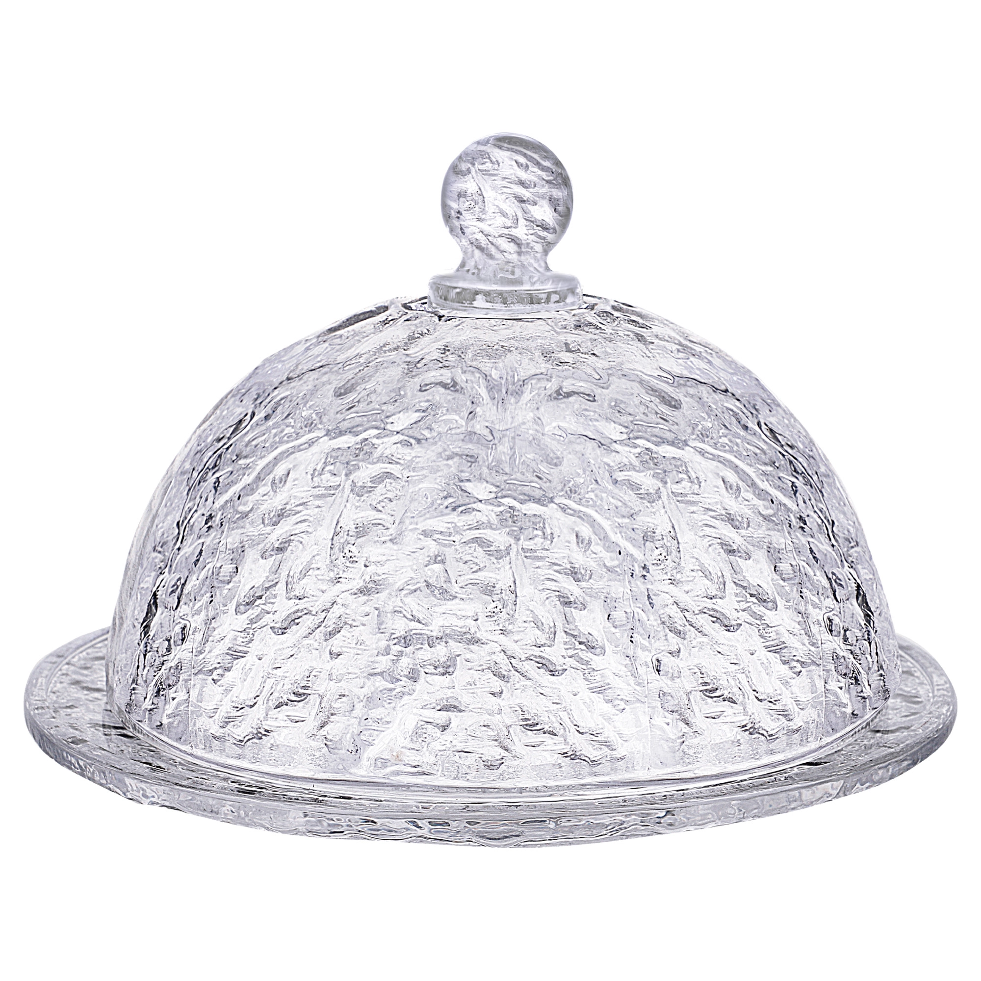Queijeira Cristal Martelado Tampa Petra 19.5x13cm 2780 Lyor