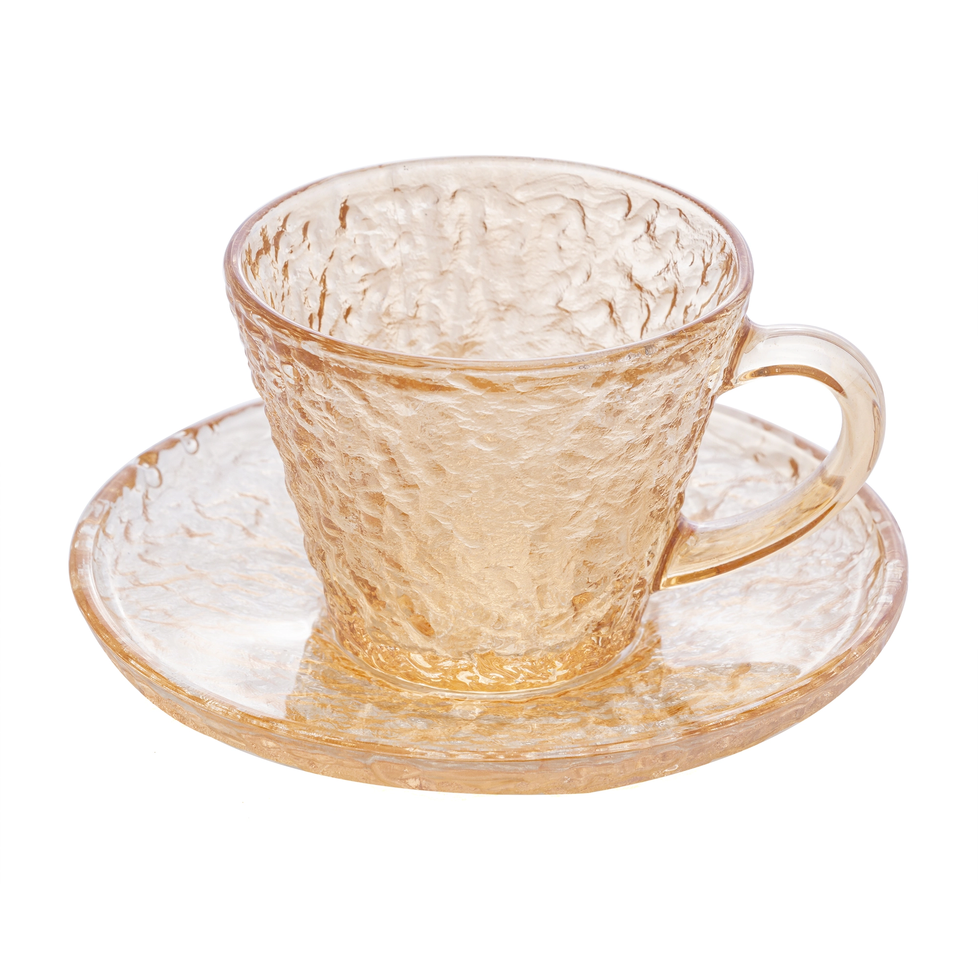 Xicara Cristal Martelado Cha Pires Petra Ambar 180ml 2783 Lyor