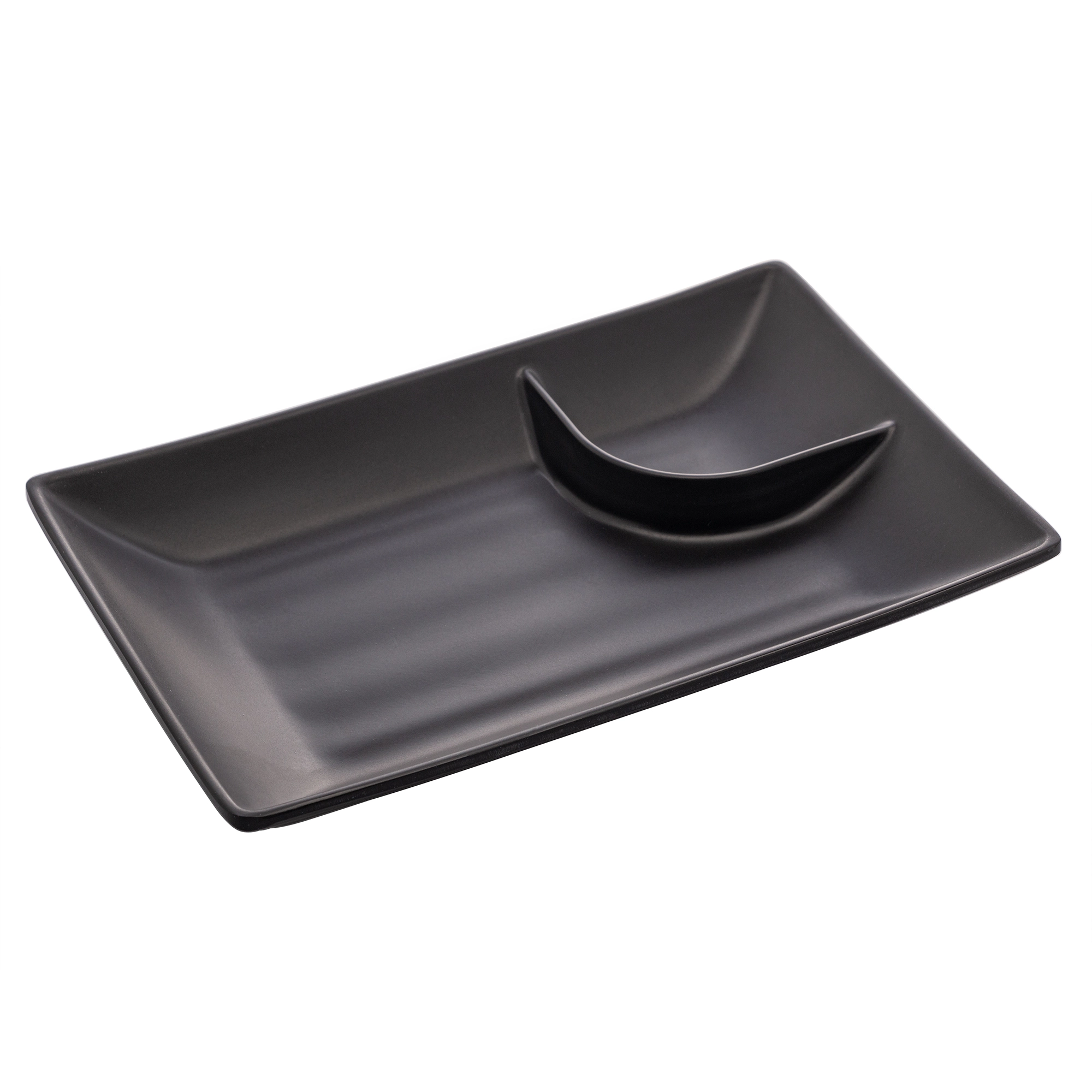 Prato Retangular Melamina Molheira Toquio Preto 19x12.5x3cm 2844 Lyor