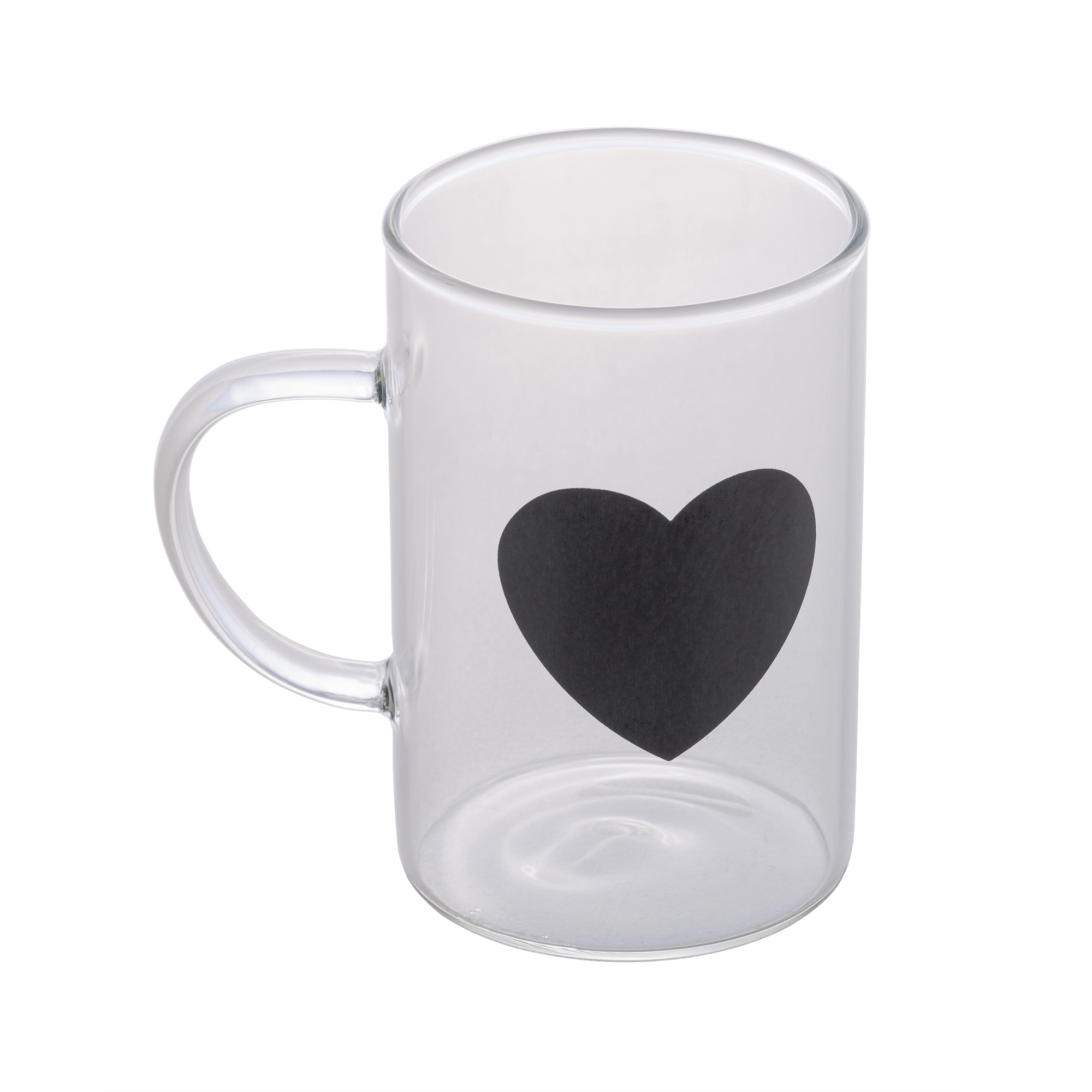 Caneca Vidro Borossilicato Resistente Ao Calor Black Heart 280ml 2951 Lyor