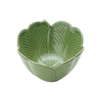 Centro Mesa Ceramica Banana Leaf Verde 13x7cm 4133 Lyor