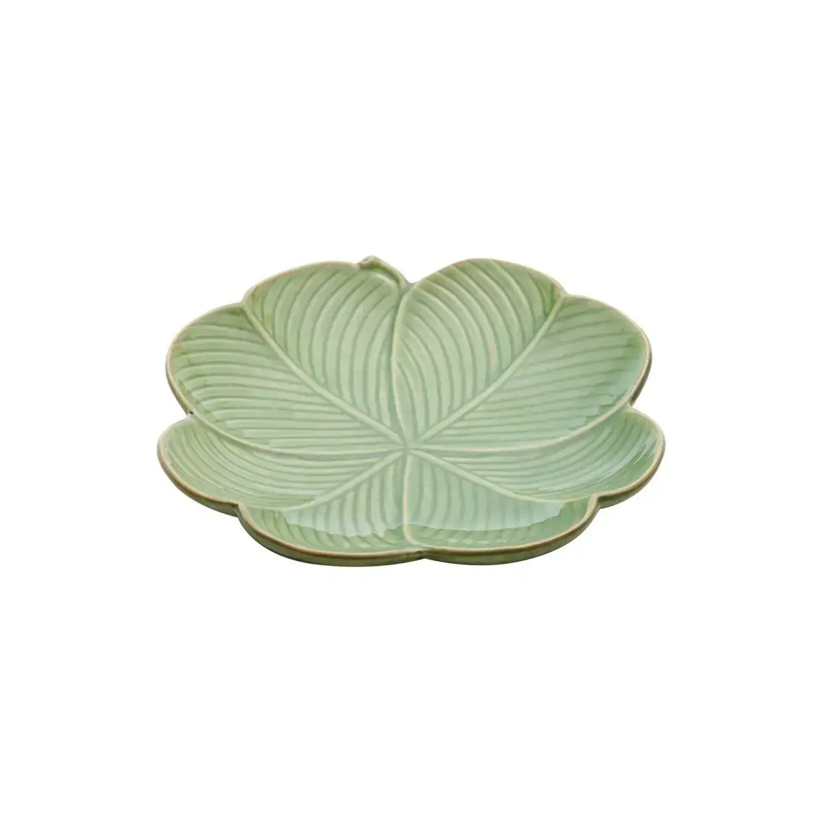 Folha Decorativa Ceramica Banana Leaf Verde 20X20X3CM LYOR 4136