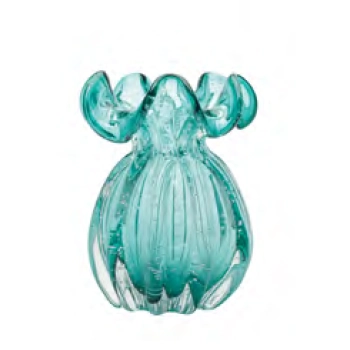 Vaso De Vidro Sodo Calcico Italy Tiffany 13x17,5cm