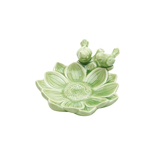 Decor Ceramica Lyor 15x14cm Gerbera Verde C/passaro