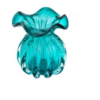 Vaso em Vidro ITALY Murano 11,5X13CM Tiffany LYOR 4254
