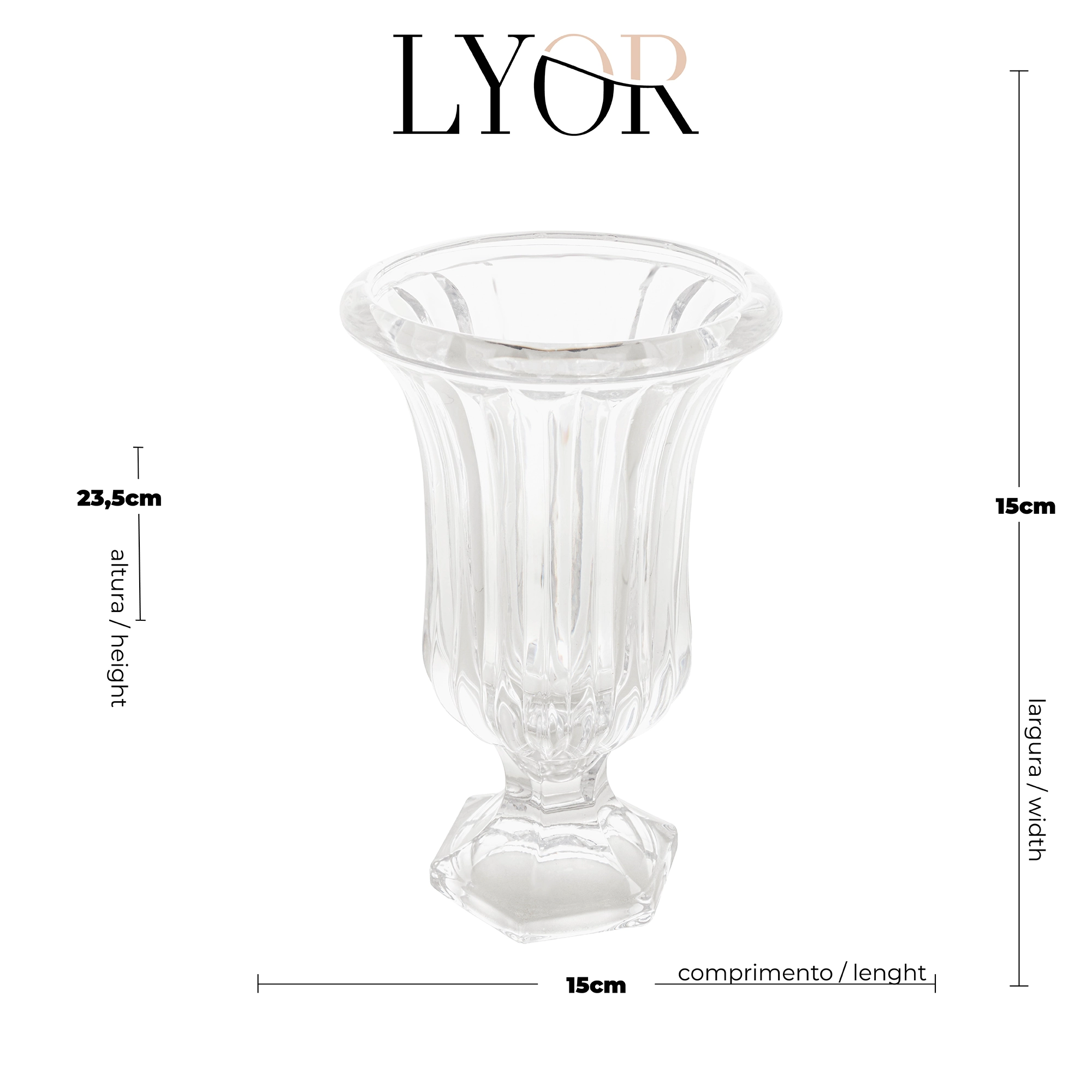 Vaso com Pé Lyor Kansas 15 x 14 cm