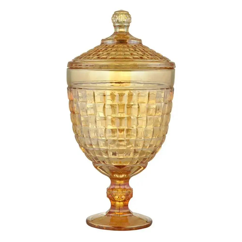 Potiche Decorativo C/pe De Cristal De Chumbo Tress Ambar 14,5x29,5cm