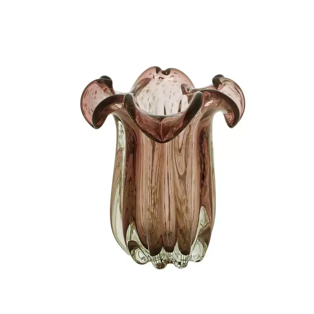 Vaso Lyor Flat Italy Púrpura e Rosé 18 x 21 cm