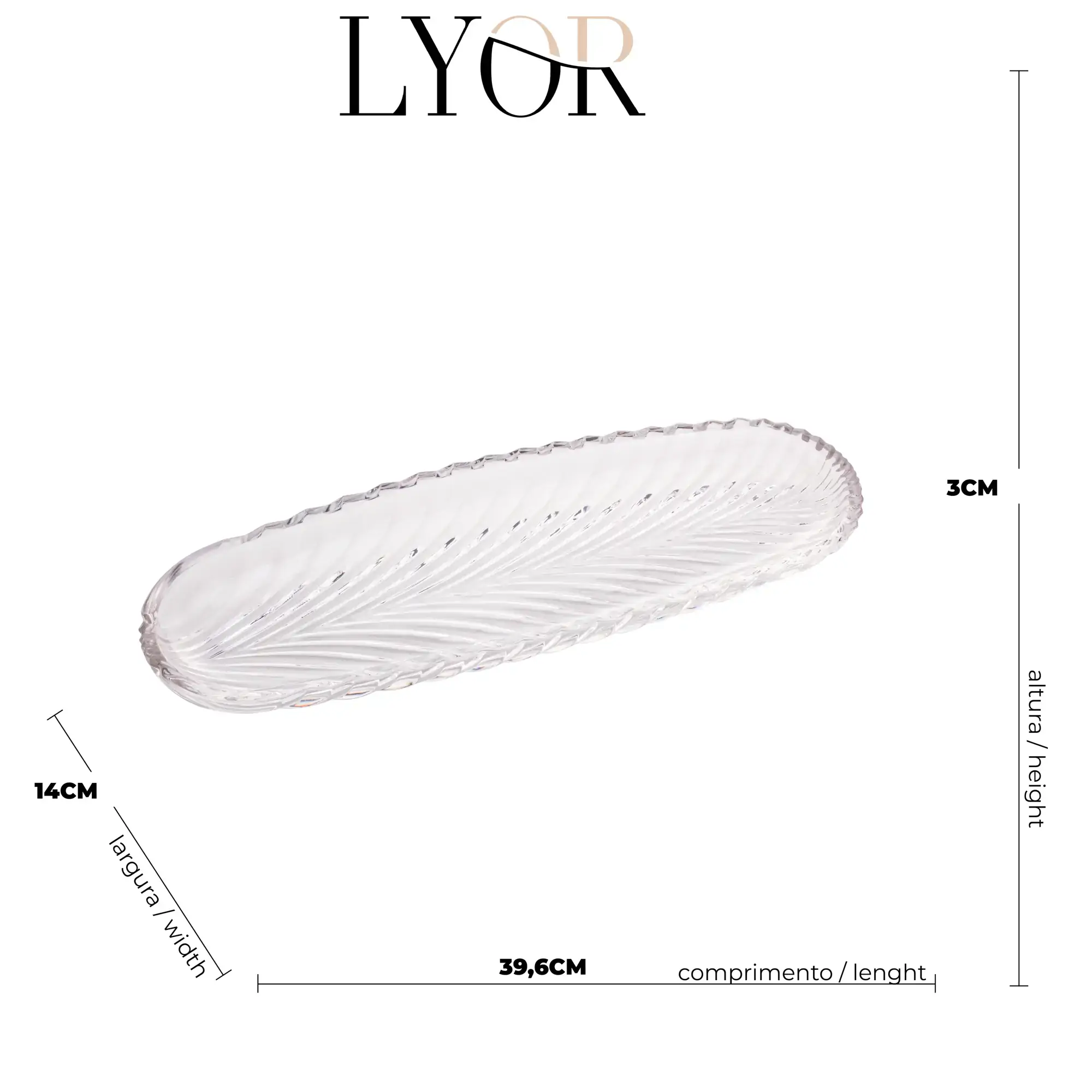 Prato Cristal Leaf 4473 Lyor
