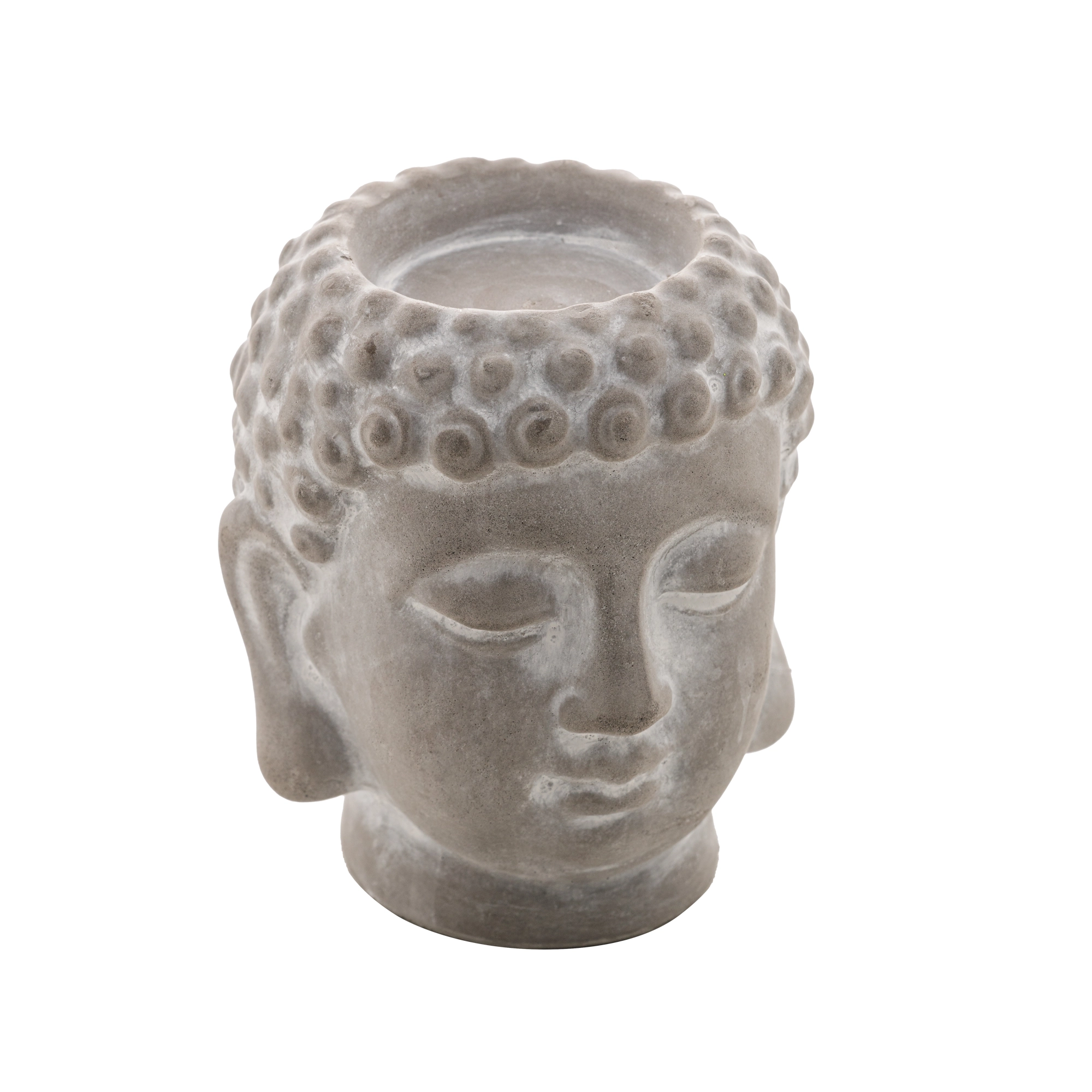 Cachepot Buddha Face Concreto Cinza 8.5x8x9.5cm 4586 Lyor