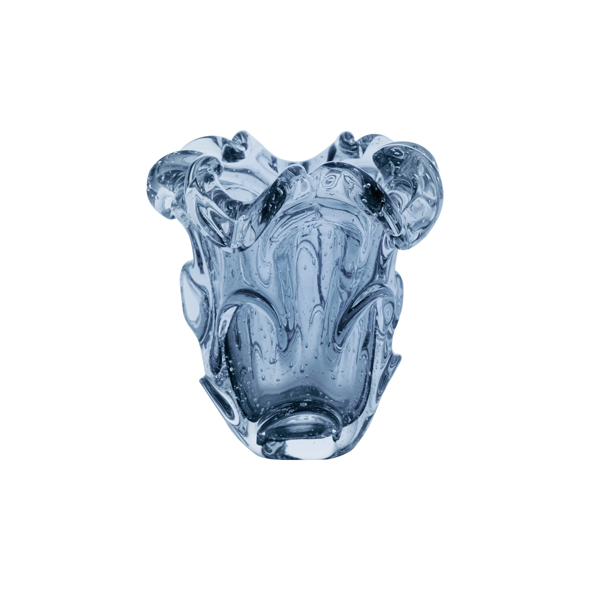 Vaso De Vidro Italy Azul 11,5cm X 13cm