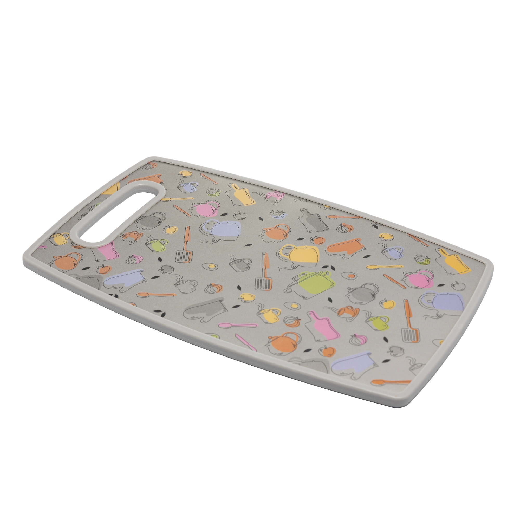 Tábua De Cozinha Cinza De Plástico 30x20x1cm Lyor