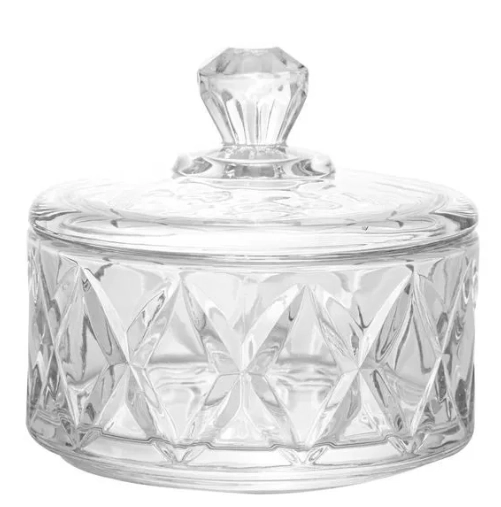 Potiche De Cristal Deli Diamond 10,5cm X 10,5cm X 9,5cm