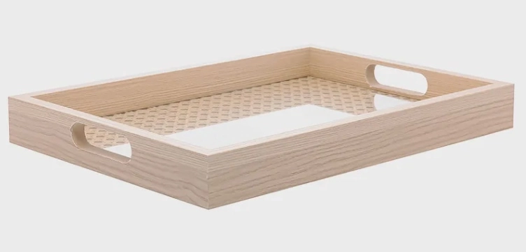 Bandeja Retangular De Mdf Com Fundo Trelica 35cm X 4cm X 25cm