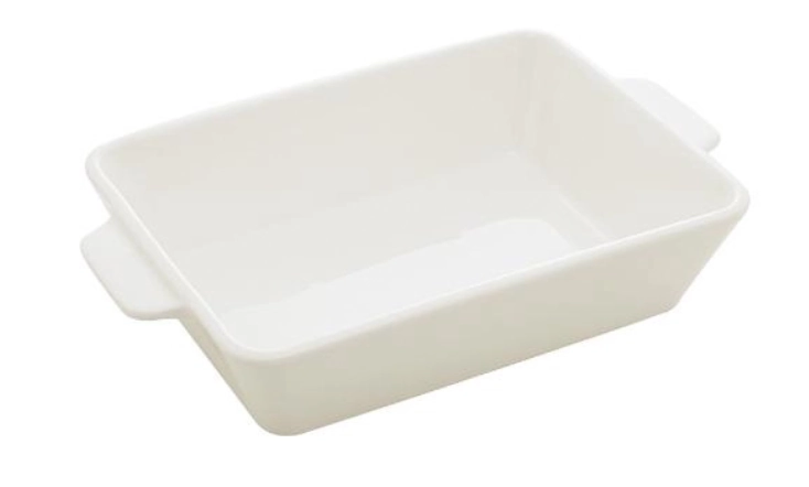 Refratario Porcelana C/alca Basic Branco 34x20,5x5cm Lyor