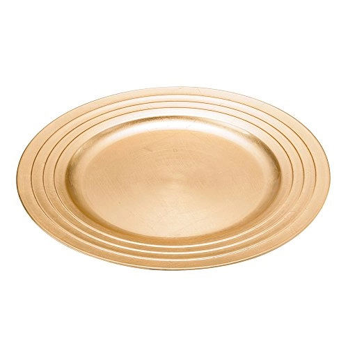 Conjunto De Sousplat Plástico Dourado 6 Peças Lyor Classic