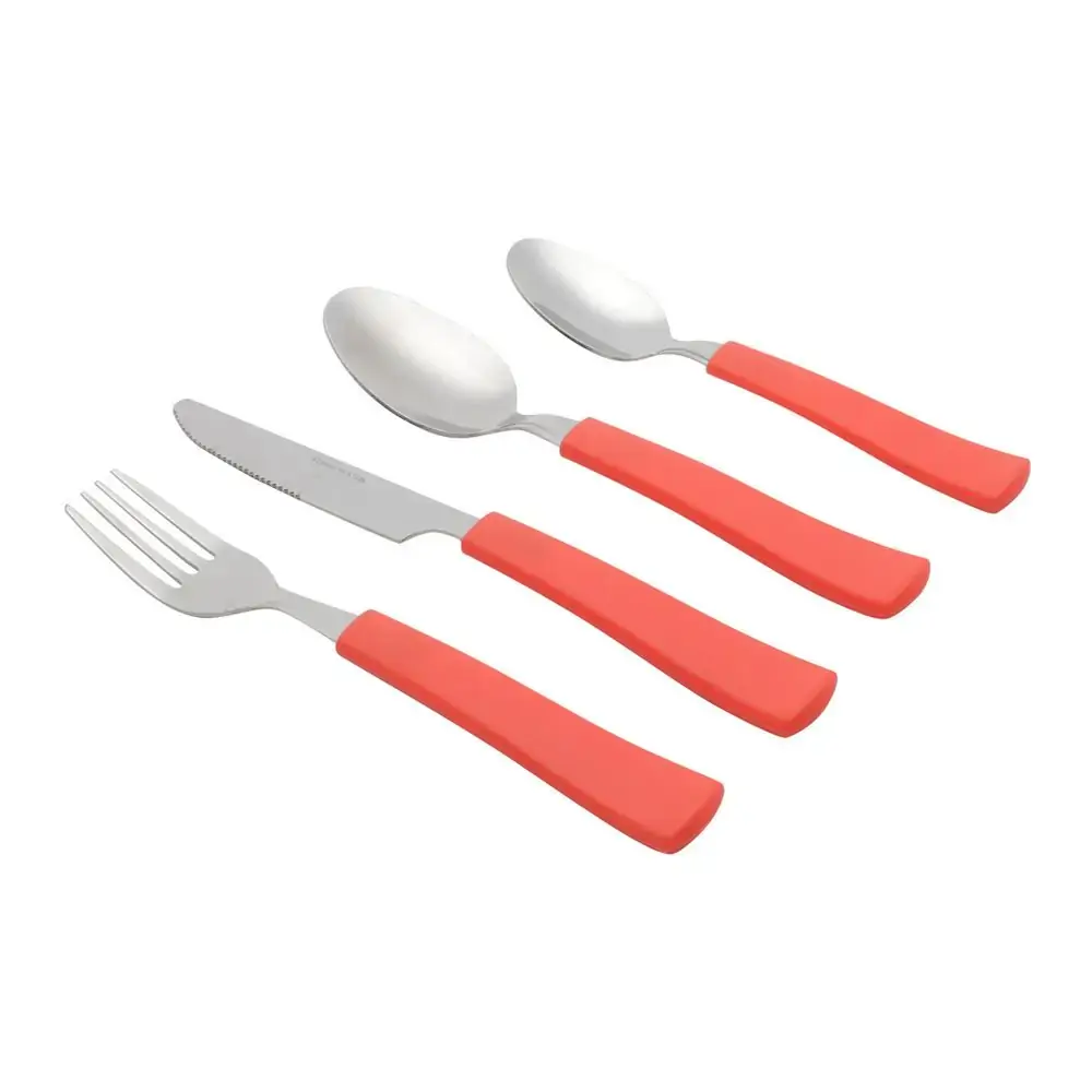 Faqueiro 24pc De Aço Inox Lyor C/cabo Vermelho