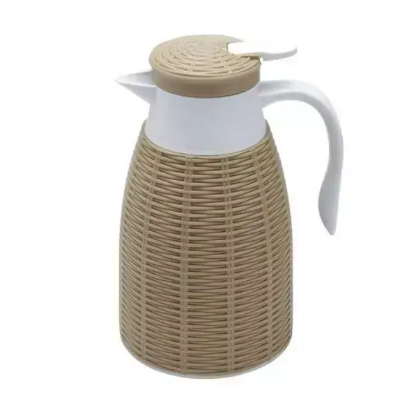 Garrafa Termica 1L com Rattan de Plastico Marrom TRESS LYOR 6835