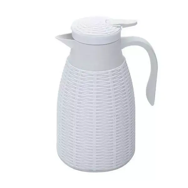 Garrafa Termica 1L com Rattan de Plastico Branca TRESS LYOR 6836