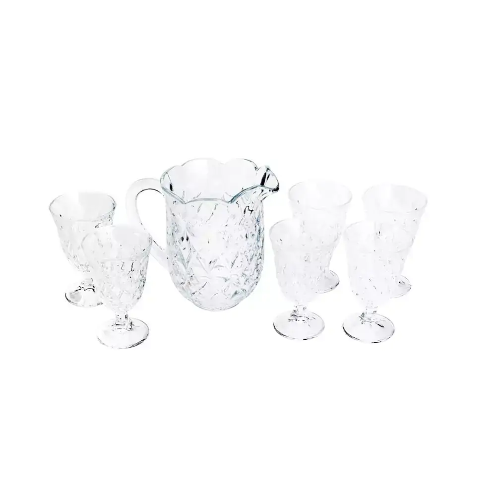 Conjunto de Jarra e Taças para Água Lyor Lile Transparente - 7 peças