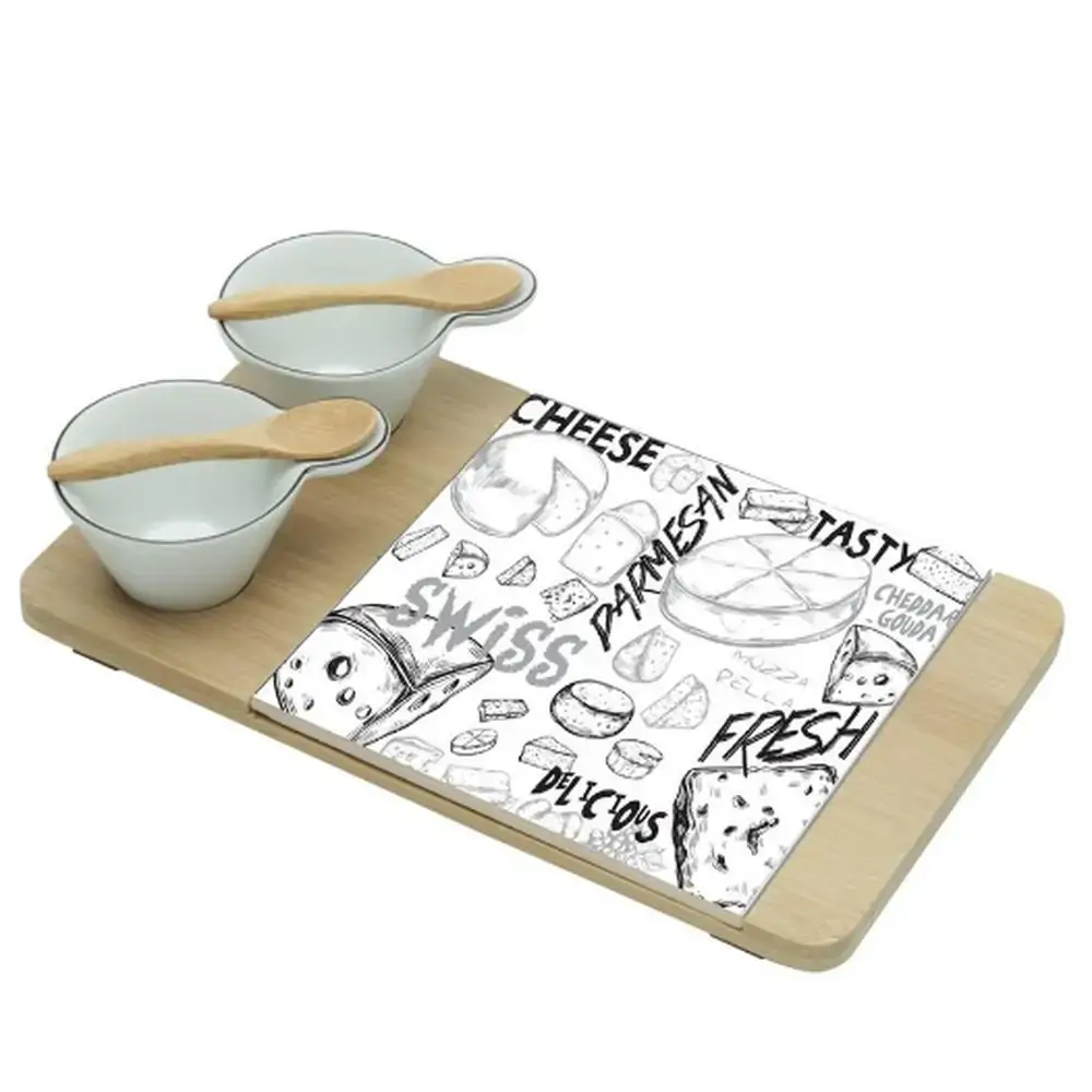 Cj.5 Pcs P/queijo Lyor 26x15cm Bambu/ceramica