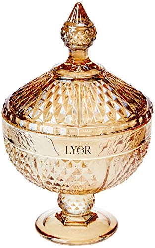 Bomboniere com Pé Lyor Perseu Âmbar 15 x 24 cm