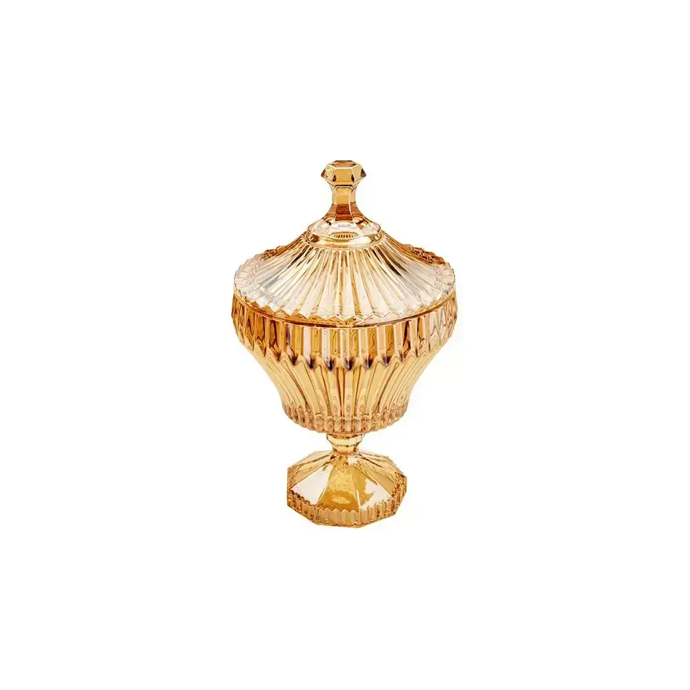 Bomboniere com Pé Lyor Renaissance Âmbar 17,5 x 28,5 cm