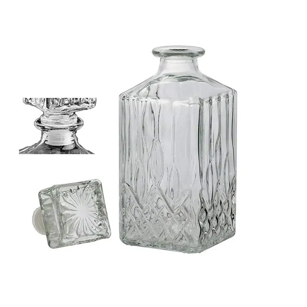 Garrafa de WHISKY Vidro Dunlin 9X9X24CM 700 ML LYOR 7248