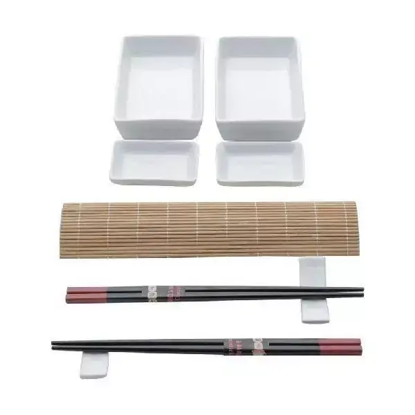 Conjunto para Sushi Bambu e Ceramica Kyoto 10 Peças LYOR 7250
