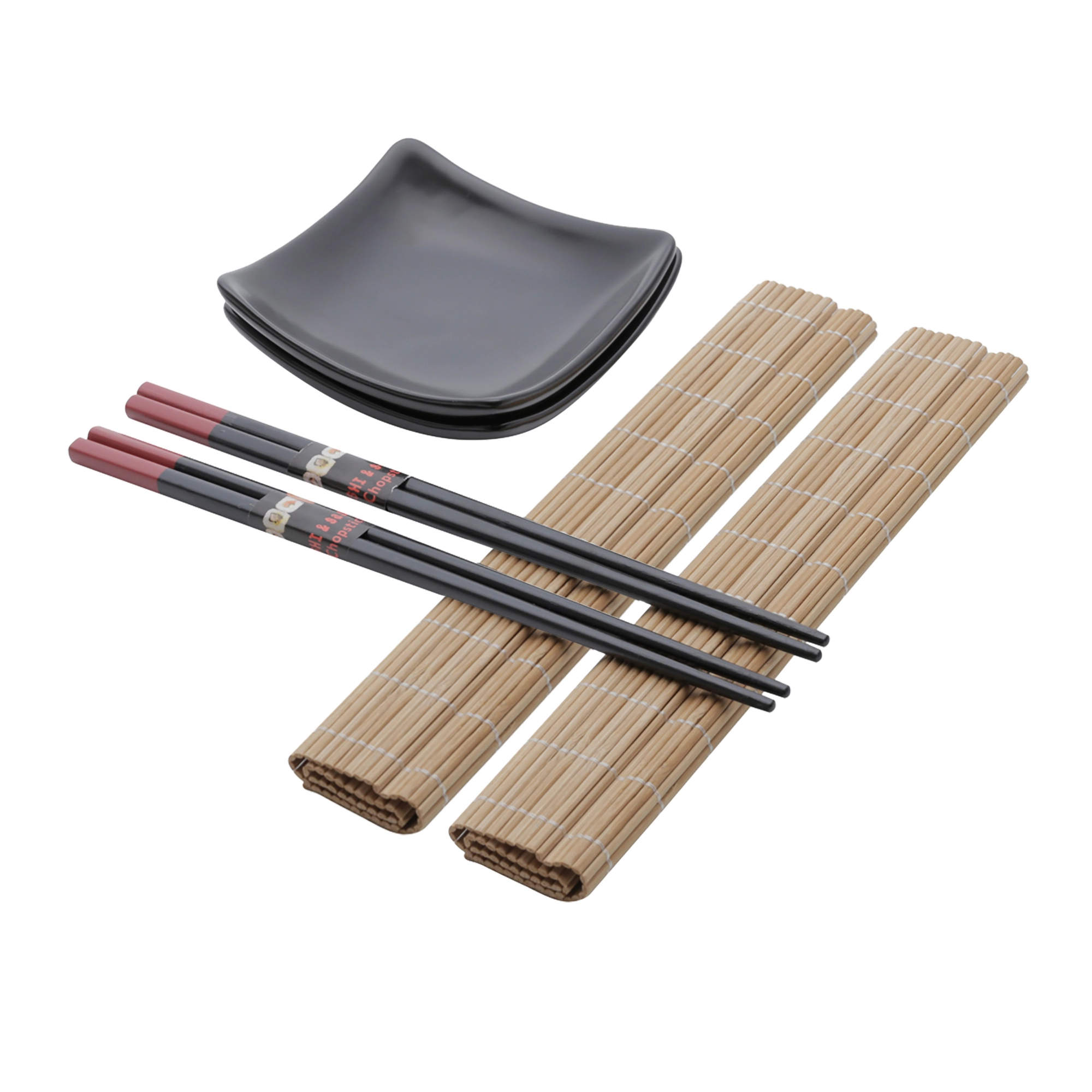 Conjunto Sushi 6 Peças Hashi Molheira Esteira Sendai LYOR 7254