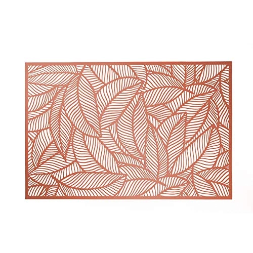 Lugar Americano Leaf Metalizado Rose Plástico Lyor 30x45cm
