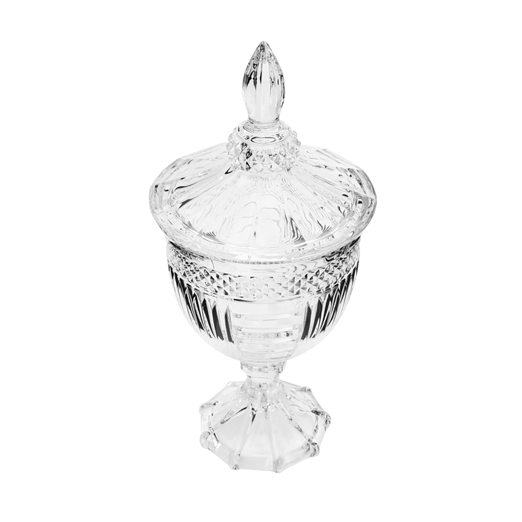 Potiche Decorativo com PE de Cristal Santorini LYOR 7448