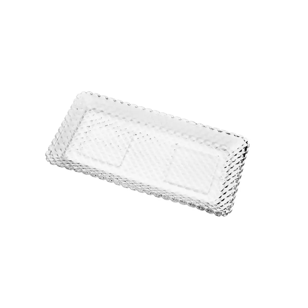 Travessa De Cristal De Chumbo Diamante 25x13x2cm Lyor