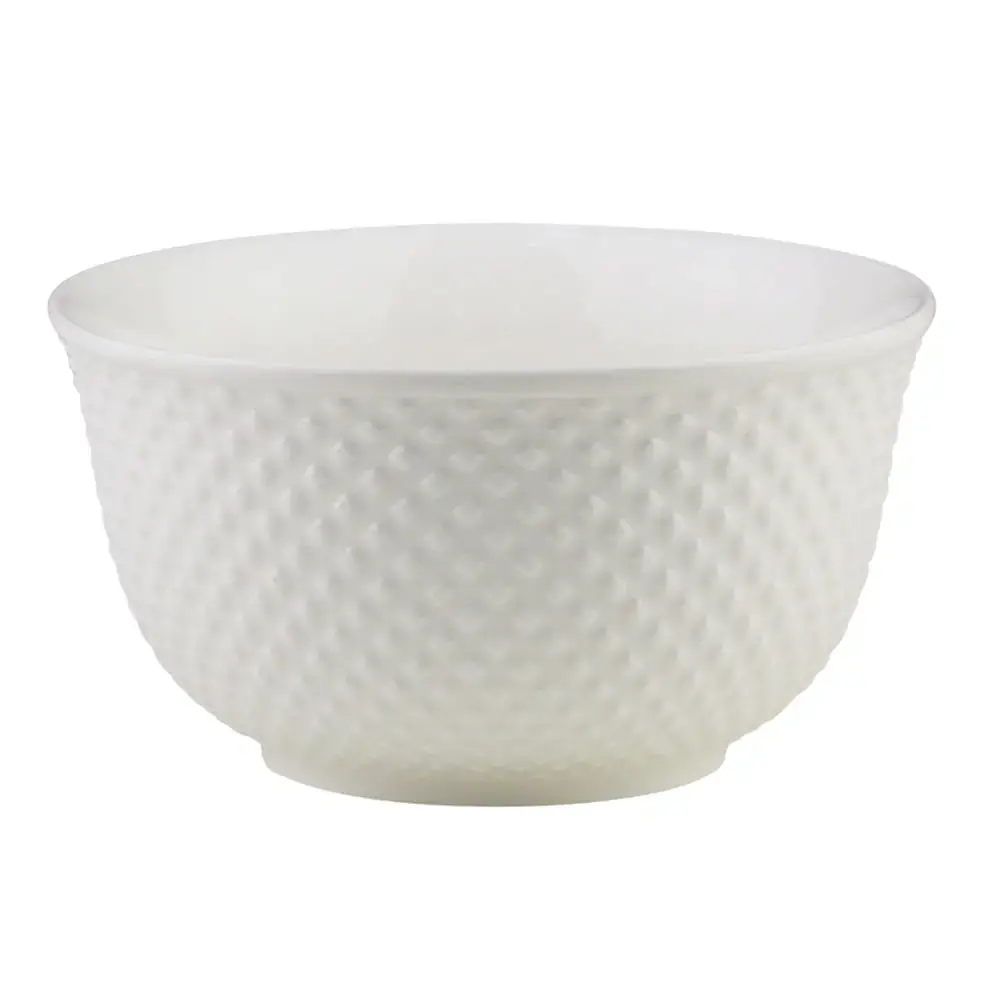 Bowl De Porcelana New Bone Dots Branco 12,5x7cm Lyor