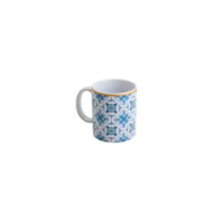 Caneca De Porcelana Lisboa Azul E Branca 330ml