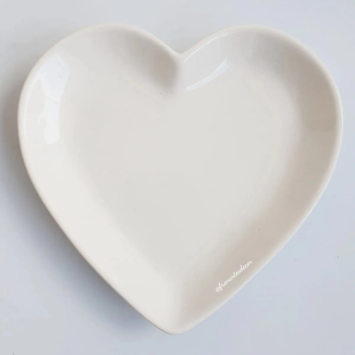 Porta Aneis de Cerâmica Coração Lyor Branco 14,5 cm