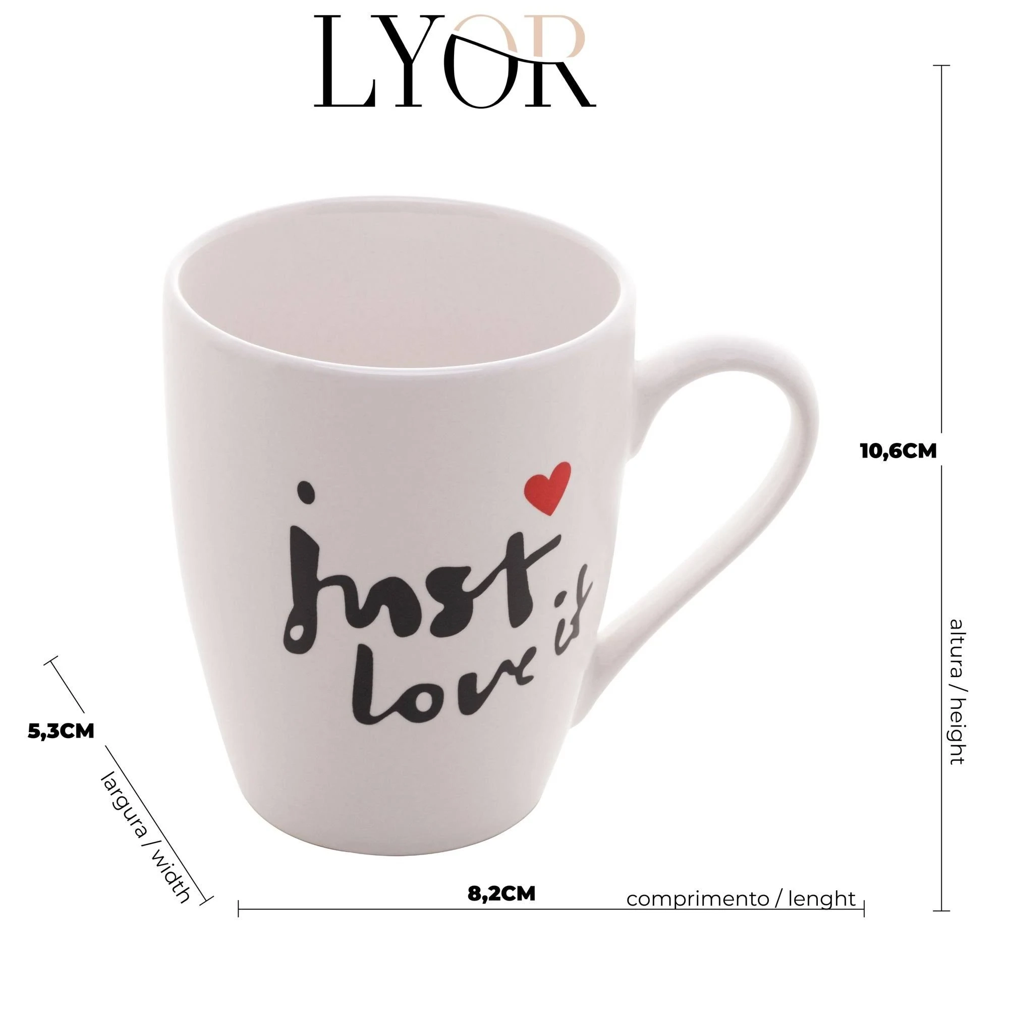 Caneca Lyor 8636 Love You 350ml