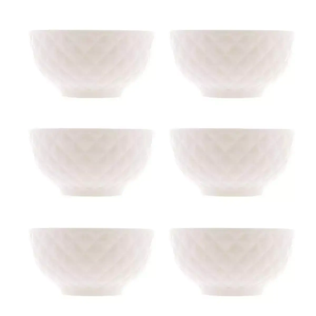 Kit 6un Tigela Bowl Porcelana Branco Caldo Sopa Salada 350ml