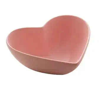 Coracao Decorativo De Ceramica Heart Rosa 18x16x6c