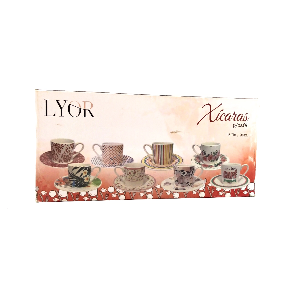 Jg Xicara Cafe Porcelana Lyor C/6 68335