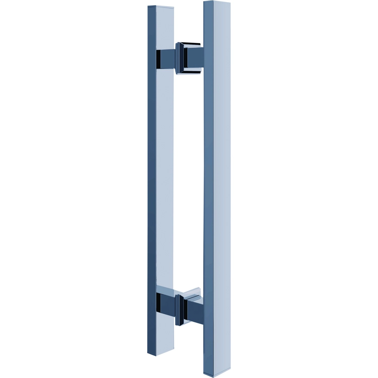 Puxador Duplo para Porta 1000mm Inox Polido Premium Pr4140 Ducon Metais Cinza