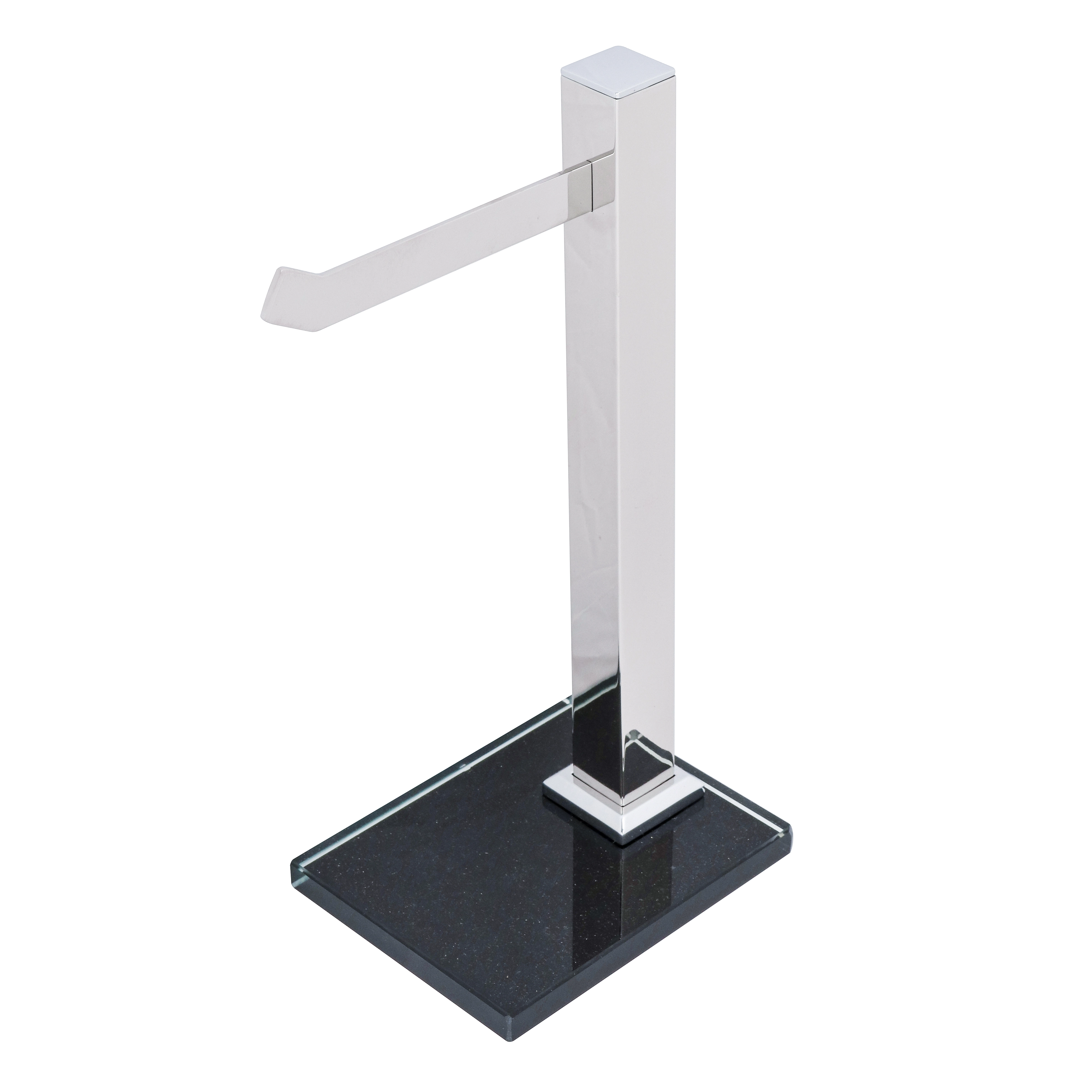 Porta Toalha de Rosto Metal e Vidro Bancada Premium Preto Ducon Metais
