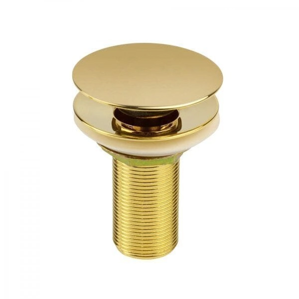 Válvula De Escoamento 7/8” Dourada Para Lavatório Click Up Tampa Grande Go5222 Ducon Metais Dourado