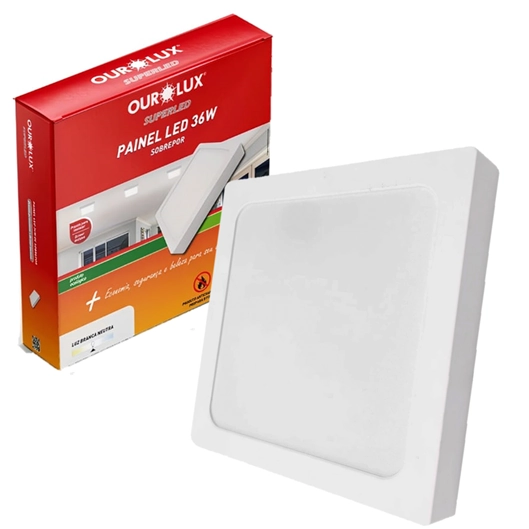 Painel Plafon Quadrado 36w Sobrepor 40x40cm Luz Neutra 4000k