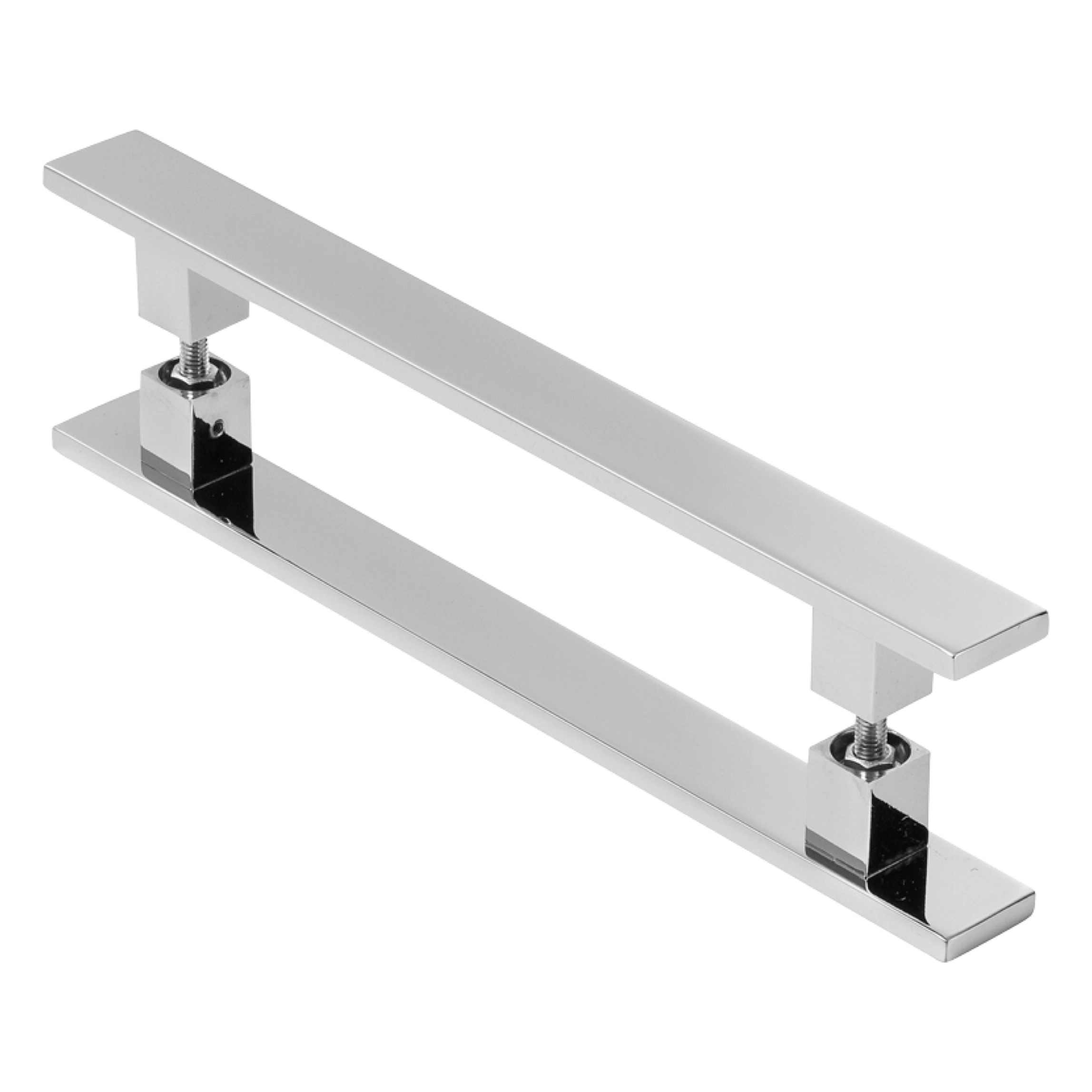 Puxador De Porta Pivotante Barra Chata Duplo Cromado 70cm