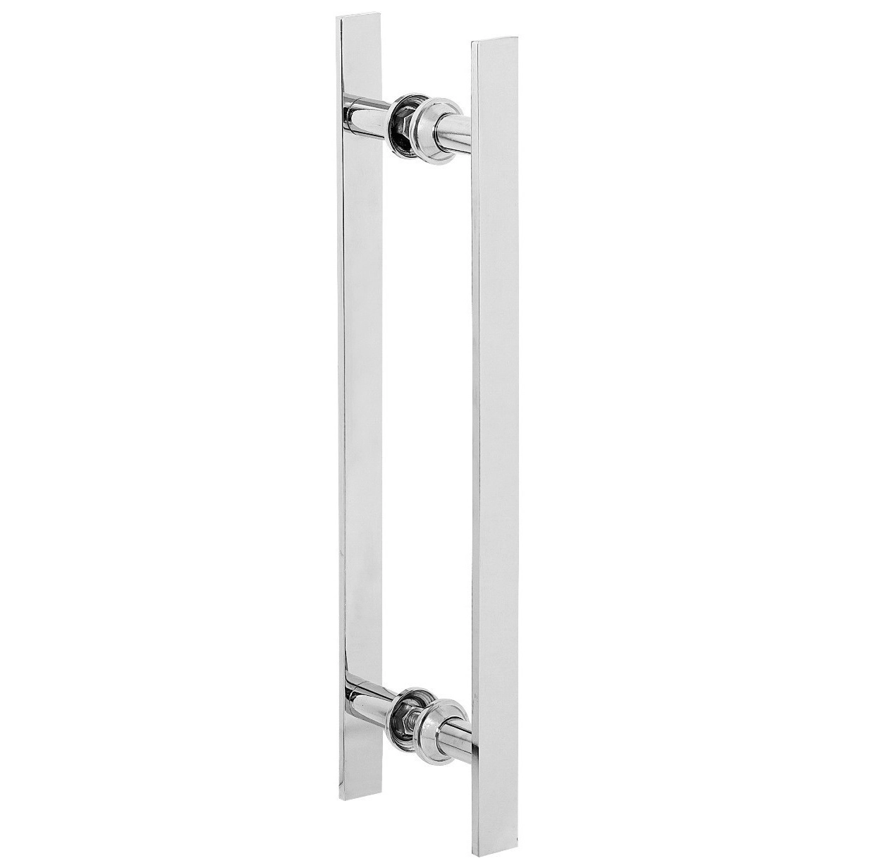 Puxador De Porta De Correr Duplo Cromado 40cm